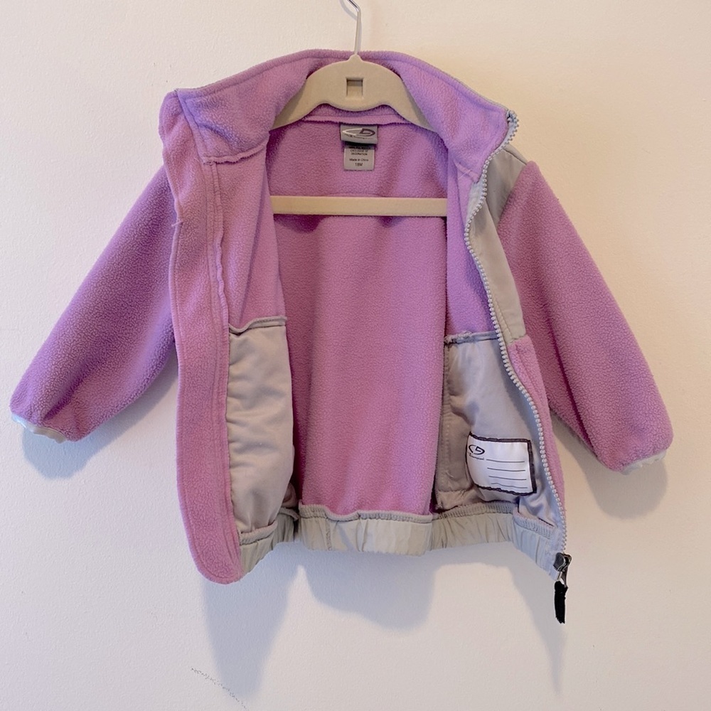 Baby girls fleece zip up Size 18M purple & gray - Picture 2 of 4